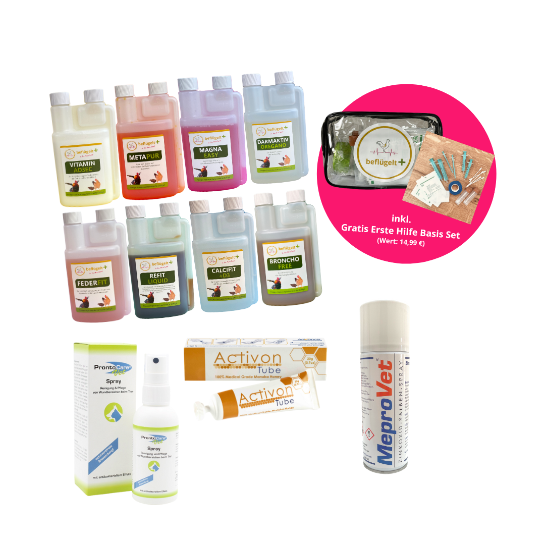 Hühnerhausapotheke inkl. gratis Erste Hilfe Basis-Set