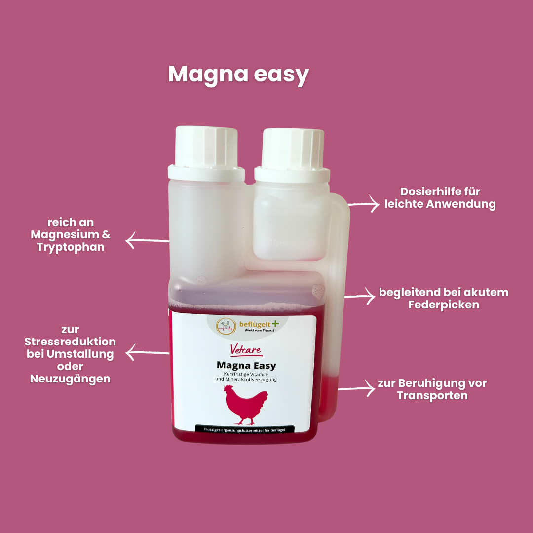 Magna Easy für Hühner bei Federpicken sowie zur Stressreduktion und Entspannung