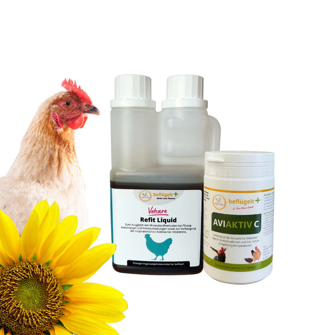 Hühner Hitzestress Set- für Hühner im Sommer mit Elektrolyten und Vitamin C