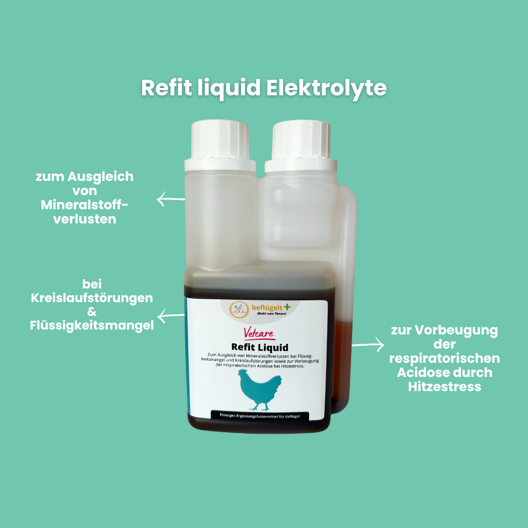 Refit Liquid Elektrolyte für Hühner bei Kreislaufstörungen und zum Ausgleich von Flüssigkeitsmangel