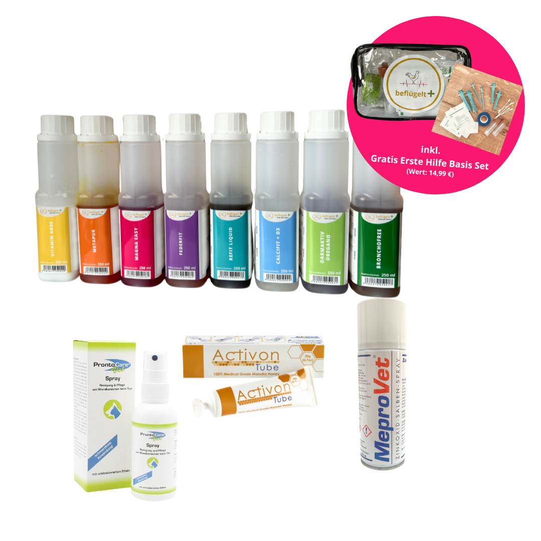 Hühnerhausapotheke inkl. gratis Erste Hilfe Basis-Set
