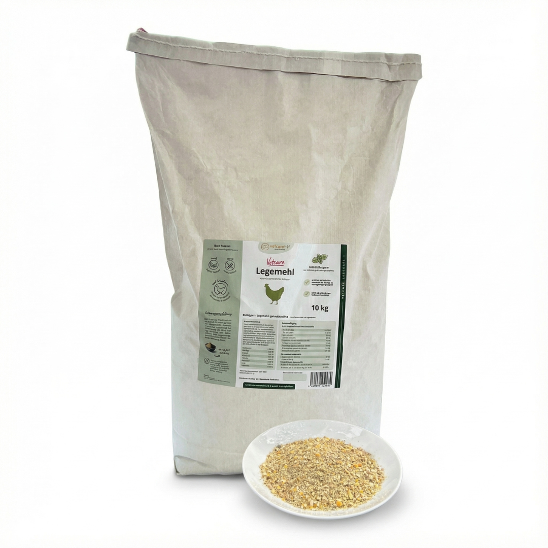 Hühnerfutter | VetCare Legemehl – hochwertiges Alleinfutter für Legehennen ohne Gentechnik | direkt vom Tierarzt