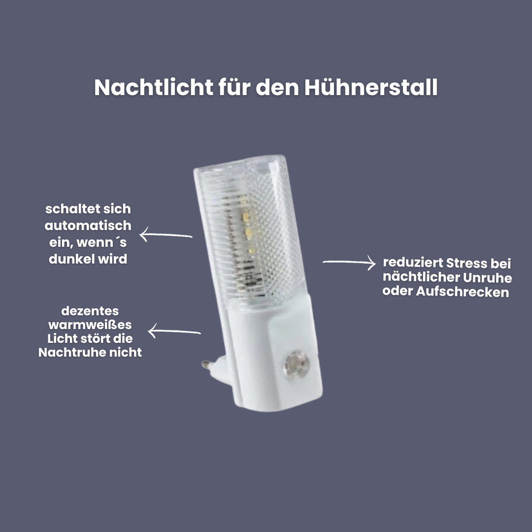 LED Nachtlicht für den Hühnerstall - zur Orientierung & weniger Stress in der Nacht