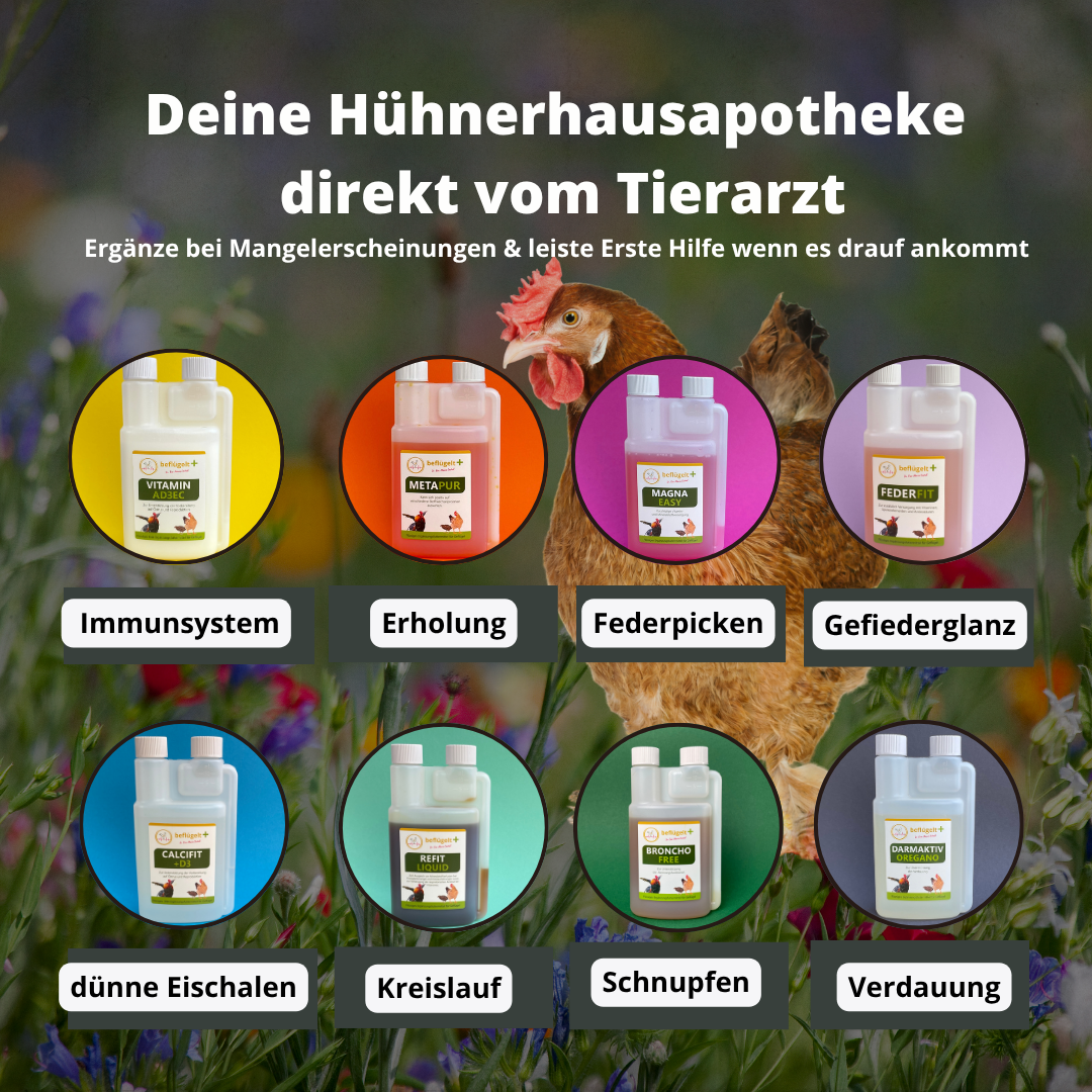 Hühnerhausapotheke inkl. gratis Erste Hilfe Basis-Set